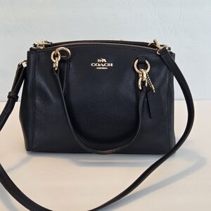 Coach Christie Navy Blue Leather Crossbody with Gold Hardware